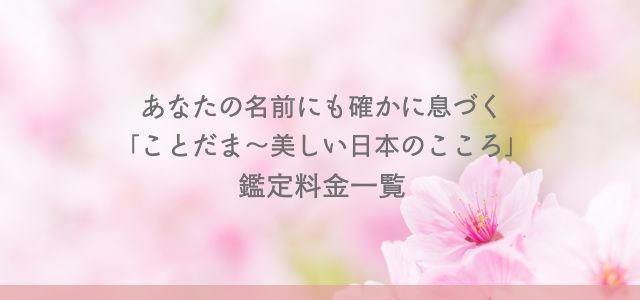 大阪名前のことだま鑑定ことだま師丸田みどり鑑定料金一覧